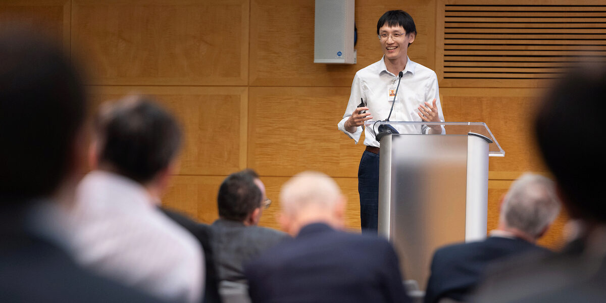 Yao Zeng, assistant professor of finance at Wharton, gives a discussion during the 2024 IMF-WIFPR Conference